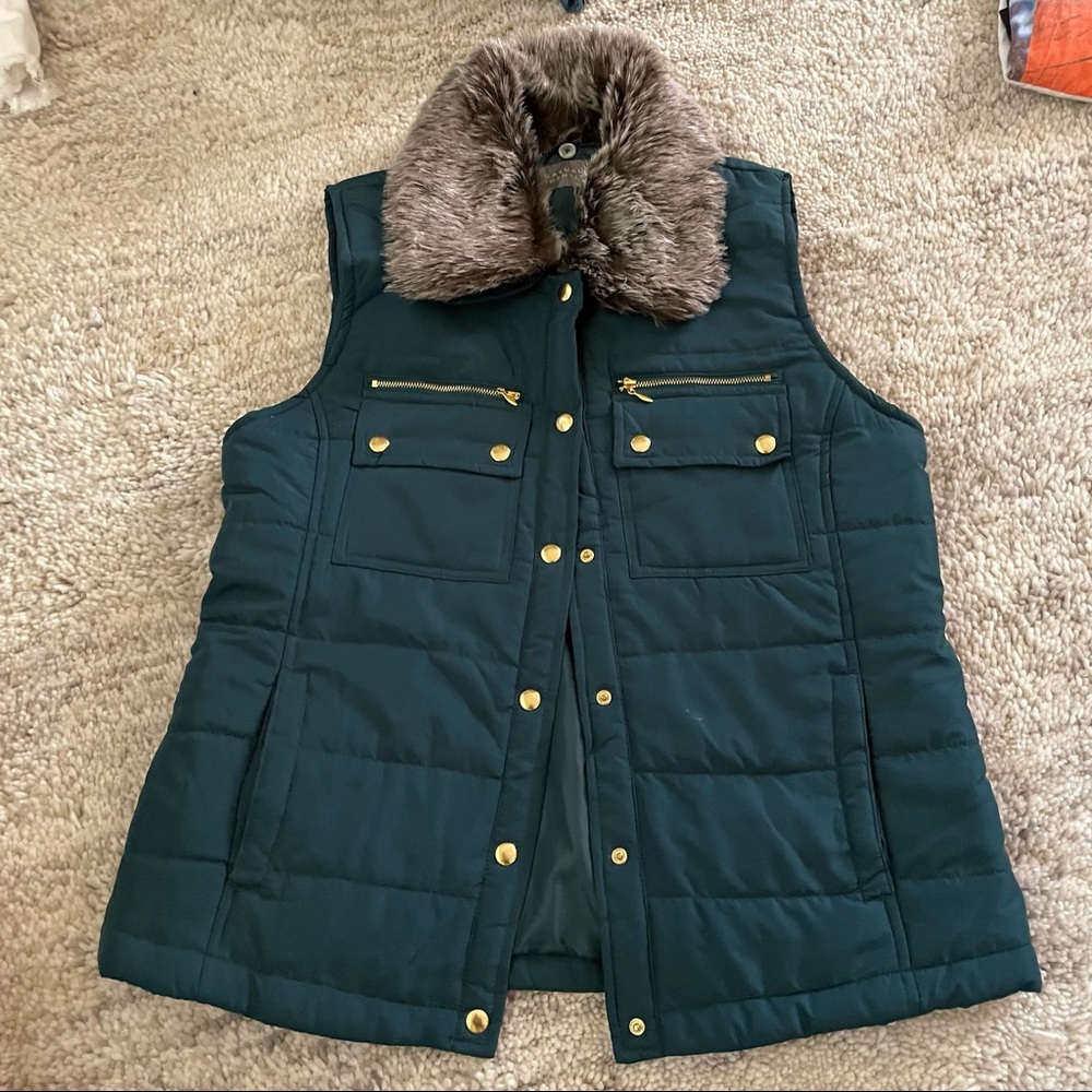 Casual Identity Fur Puff Vest